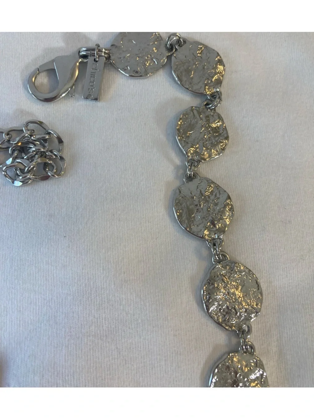 Chico’s Belt Silver Tone Round Chain Link  Accessory
